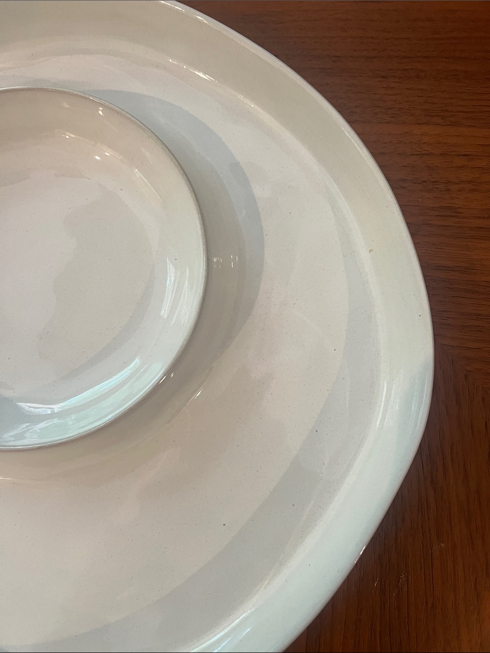 Hearth And Hand By Magnolia Gray Stoneware Chip And Dip Platter - Picture 5 of 7